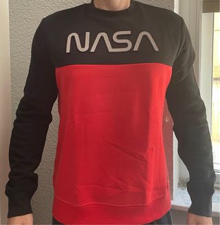 Sudadera Nasa Primark Rojo y Negro - Talla M