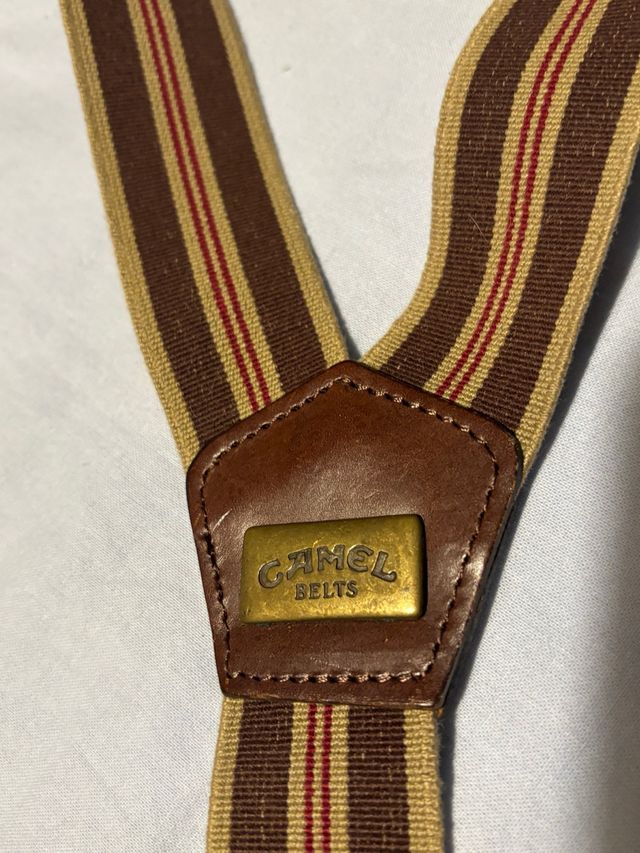 Tirantes vintage Camel piel