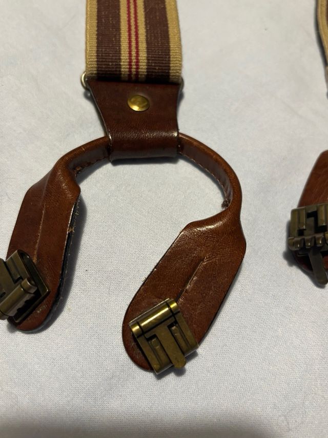 Tirantes vintage Camel piel