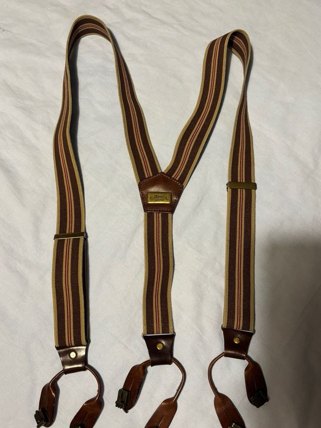 Tirantes vintage Camel piel