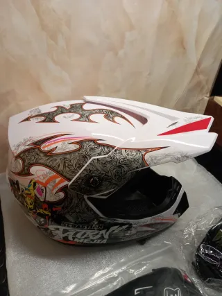 Casco Motocross con Guanti e Occhiali
