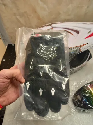 Casco Motocross con Guanti e Occhiali