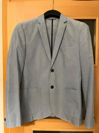 Blazer americana azul claro hombre