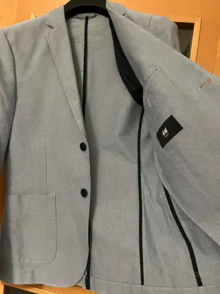 Blazer americana azul claro hombre