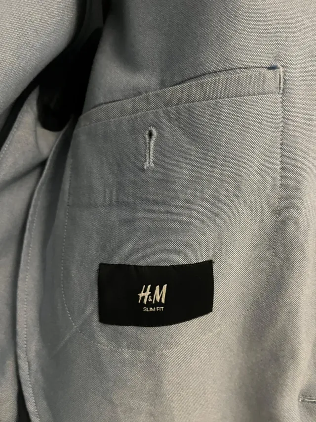 Blazer americana azul claro hombre