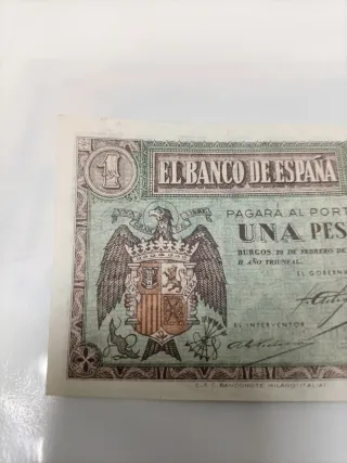 1 Peseta 1938 Banco de España Burgos