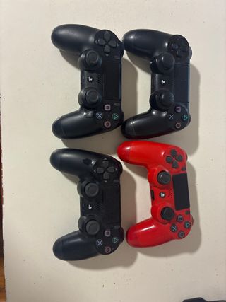 4 Mandos PS4 Sony Negros y Rojo