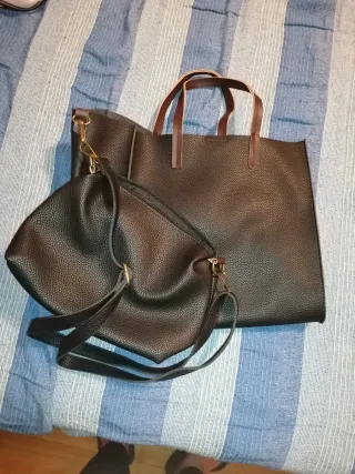 Set borse morbide nere e marroni