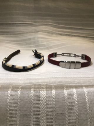 Dos pulseras hombre. una de cuero y acero Viceroy