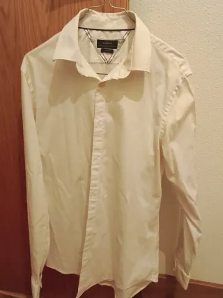 Camisa Zara Blanca Manga Larga
