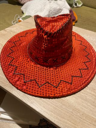 Sombrero vaquero lentejuelas rojo
