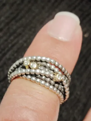 Anillo Pandora Plata y Oro 14k con Diamantes