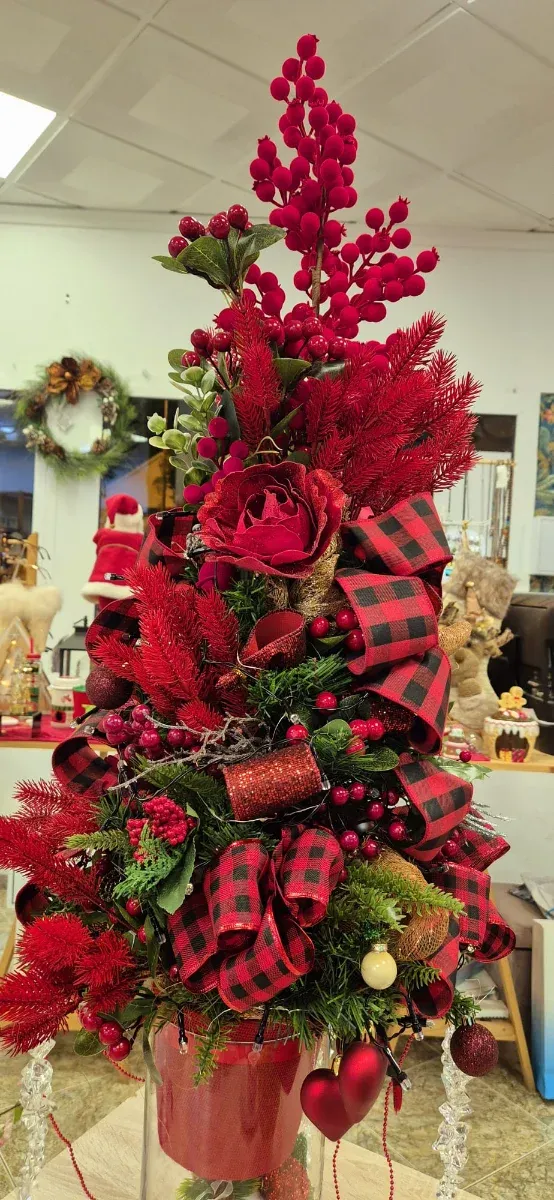 Árbol de Navidad Decorado Rojo