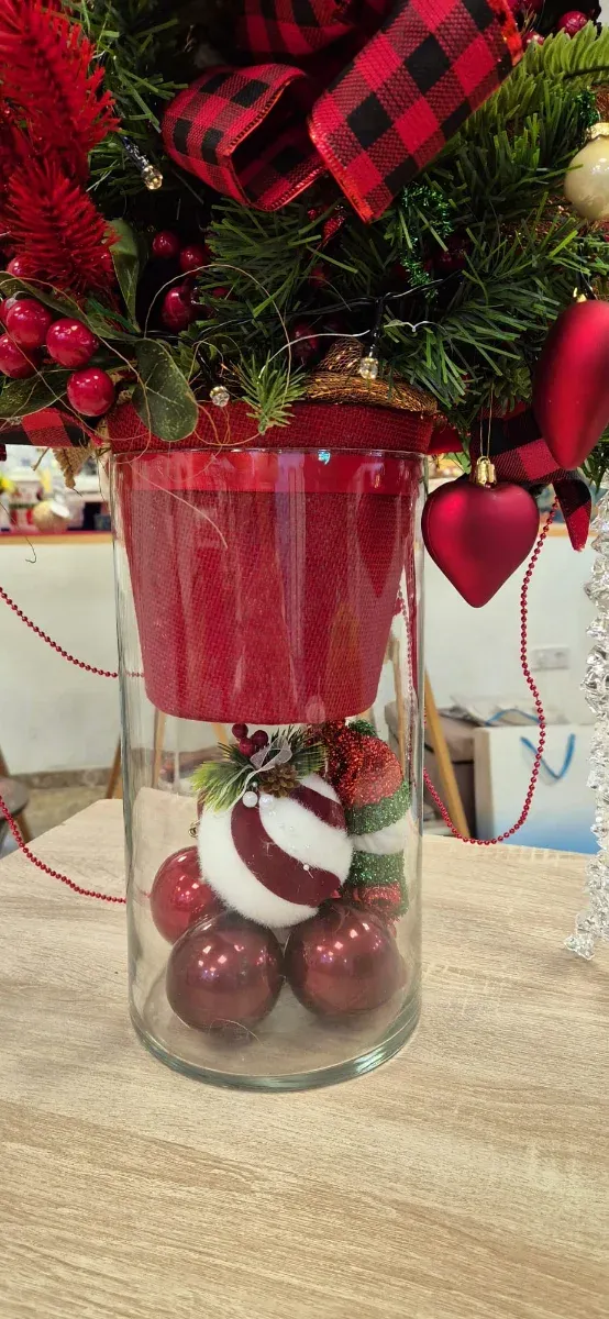 Árbol de Navidad Decorado Rojo