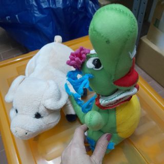 Peluche cane, maiale Trudi e drago Gardaland