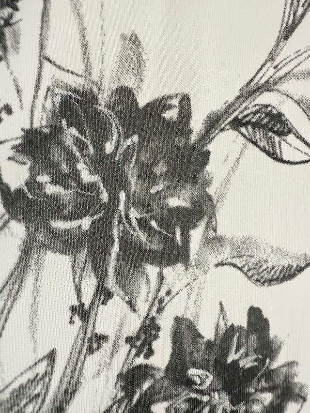 maglie elegante con ricami floreali, pizzo tulle