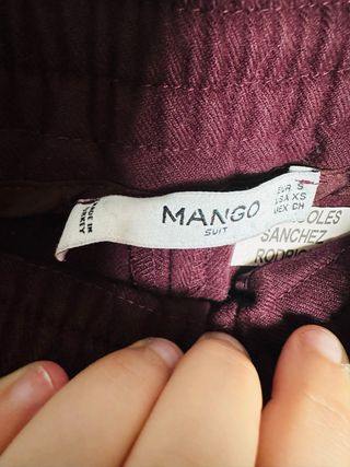 Pantalón Mango Burdeos Talla S