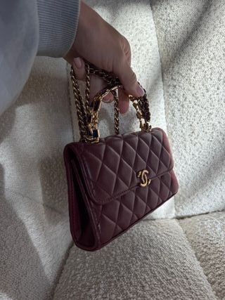 Bolso Chanel Classic Mini Top Handle Burdeos