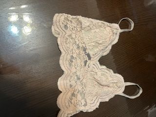 Top encaje beige talla única