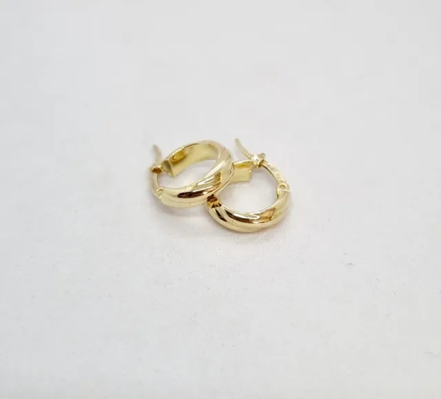 Pendientes Aro en plata Ley Bañados en Oro 18k.