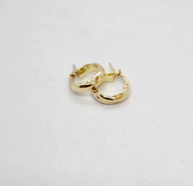 Pendientes Aro en plata Ley Bañados en Oro 18k.