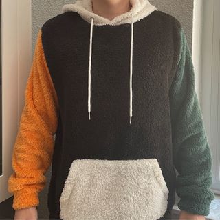 Sudadera bicolor negro y blanco - Talla M