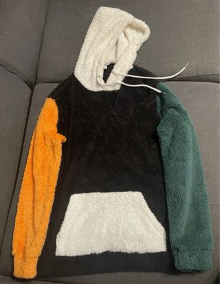 Sudadera bicolor negro y blanco - Talla M