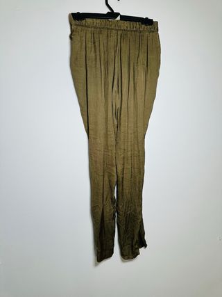 Pantalón Harem Zara Talla S Verde Oliva