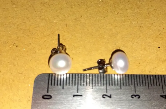 Pendientes Plata Ley Perlas Río Rosadas