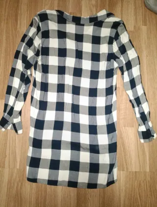 Camisa Larga Cuadros Vichy Zara Basic Talla XS