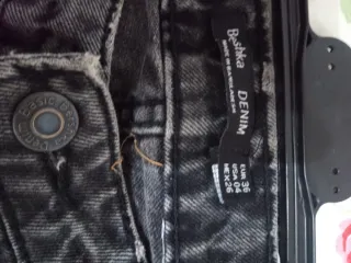 Pantalón vaquero mujer Bershka gris oscuro