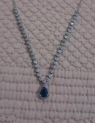 Collar Plata Zafiro India antiguo