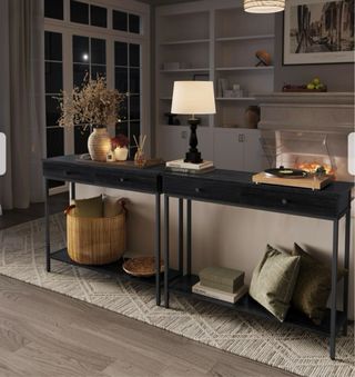 Mesa de consola con 2 cajones