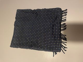 Sciarpa uomo blu seta e lana