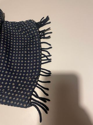 Sciarpa uomo blu seta e lana