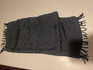 Sciarpa uomo blu seta e lana