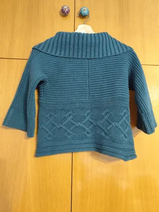 Chaqueta verde botella tejida