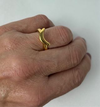 4 anillos baño de oro ajustables