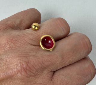 4 anillos baño de oro ajustables