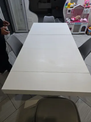 Tavolo consolle bianco con 4 sedie