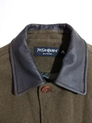 Chaqueta Lana Yves Saint Laurent Marrón Vintage