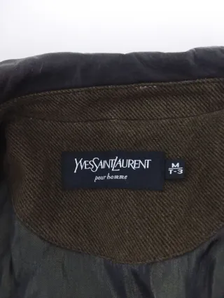 Chaqueta Lana Yves Saint Laurent Marrón Vintage