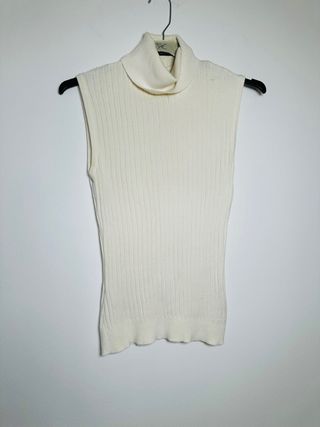 Jersey cuello alto sin mangas talla 38