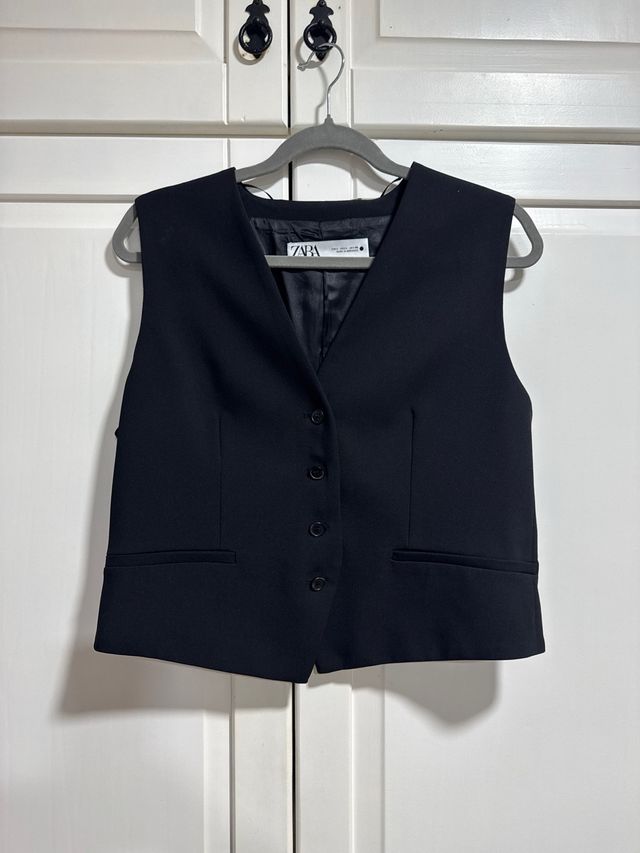 Chaleco Negro Zara mujer