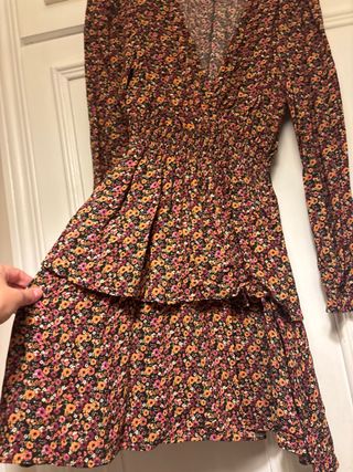 Vestido Zara flores mini XS