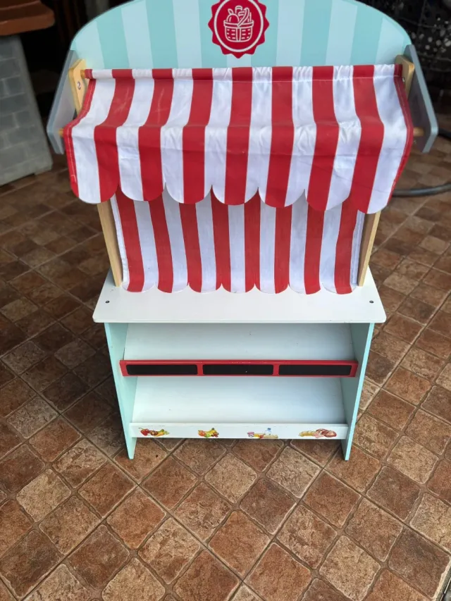 Teatro de marionetas madera y puesto tienda niños