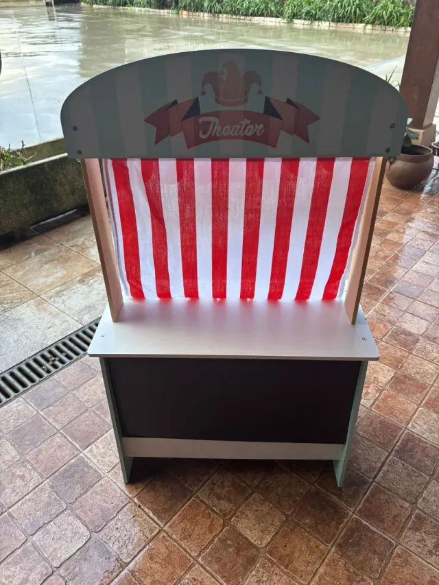 Teatro de marionetas madera y puesto tienda niños