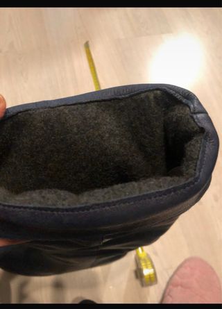 Stivali in pelle blu con zeppa