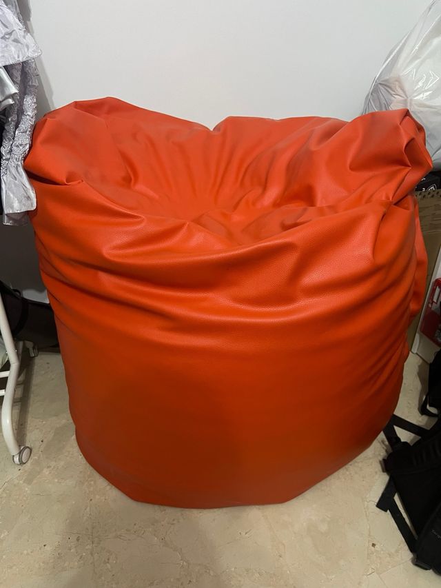 Puf Gigante XXL Naranja Piel Sintética