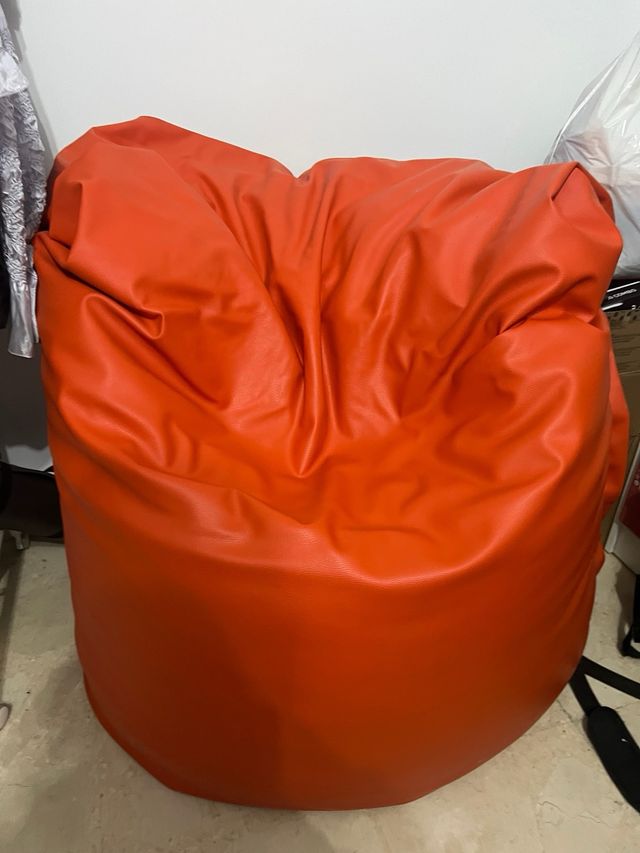 Puf Gigante XXL Naranja Piel Sintética